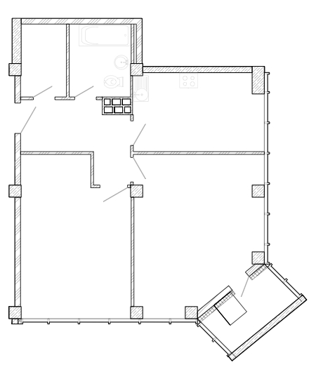 2-комнатная квартира в ЖК Аркада Арт на 5 этаже в 1 секции. Сдача в 1 кв. 2019 г.