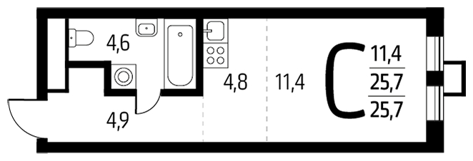 3-комнатная квартира с отделкой в ЖК Столичный на 4 этаже в 2 секции. Сдача в 2 кв. 2023 г.